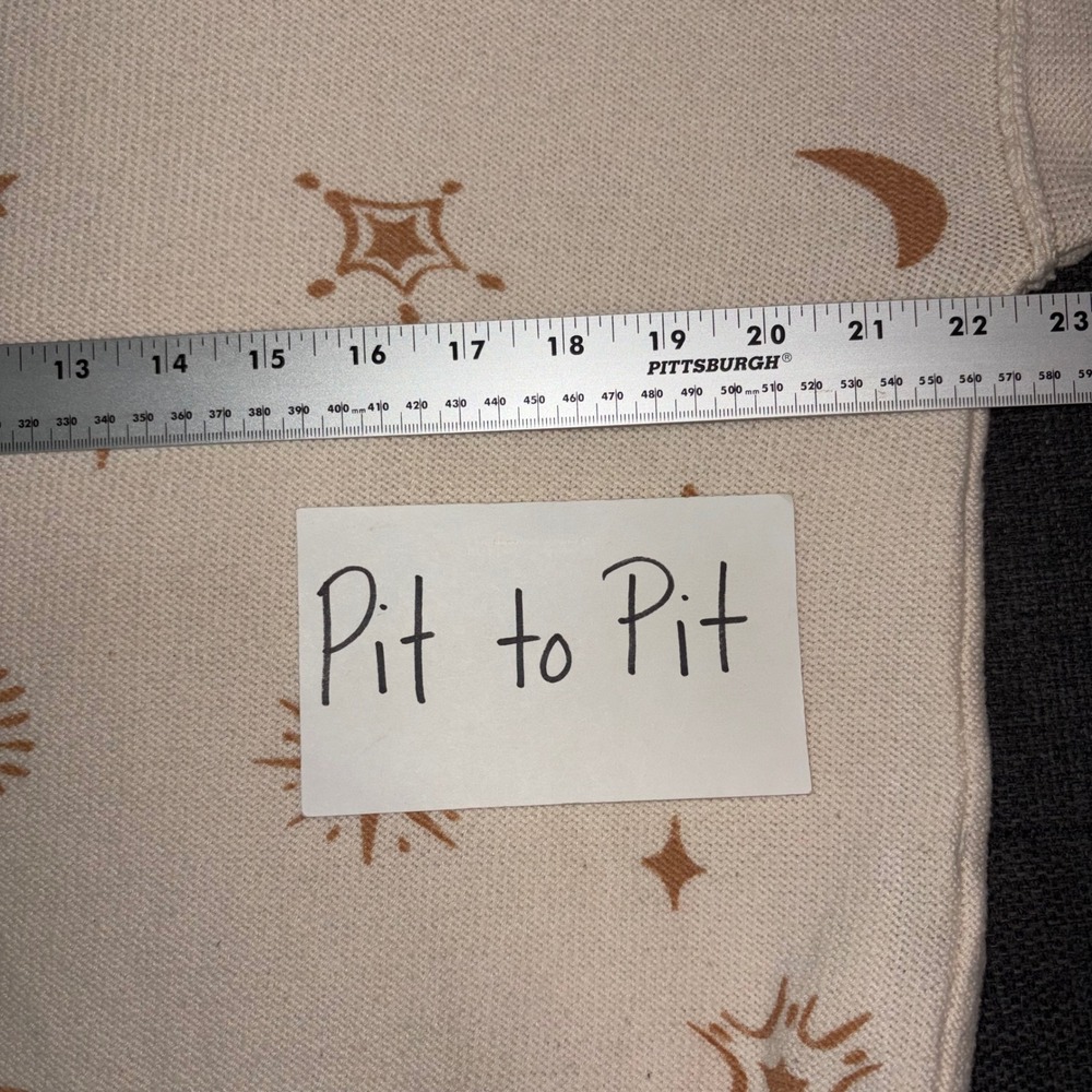 Sincerely Jules Sun Moon Star Knit Sweater Cropped M Celestial Whimsigoth Witchy - Picture 10 of 11